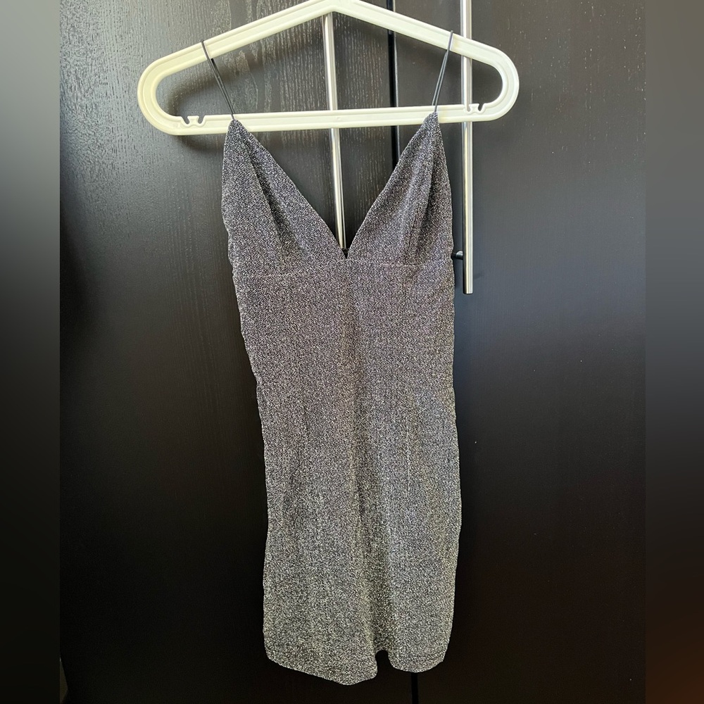 Sparkly silver mini dress size small